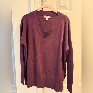 Chelsea28 Plum V-Neck Sweater